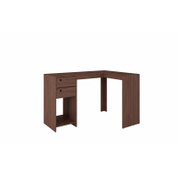 Manhattan Comfort 41AMC164 Palermo Classic L- Desk  with  2 drawers and 1 cubby in Nut Brown